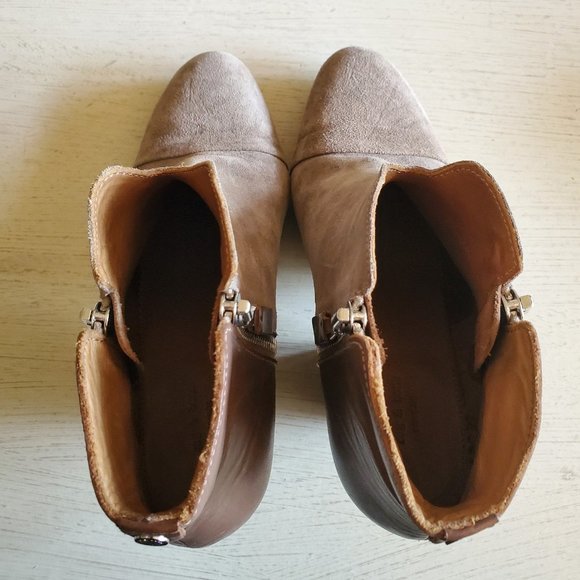 Rag & bone Taupe Suede/Leather Double Zip Ankle boots 39/8.5-9 - Picture 5 of 7